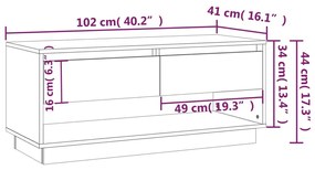 Mobile TV Nero 102x41x44 cm in Truciolato