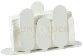 Portatovaglioli verticale park bianco marmo in ferro 24x6x13hcm