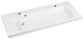 Lavabo a incasso rettangolare doppia vasca Remix L 121.0 x H 14.0 x P 49.0 cm in ceramica bianco lucido