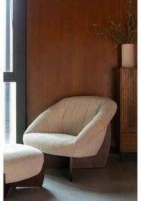 Poggiapiedi beige con rivestimento in bouclé Emilius – Dutchbone