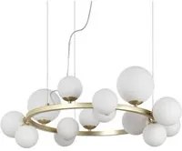 Sospensione Contemporanea Perlage Metallo Ottone 14 Luci G9 3W 3000K Luce Calda