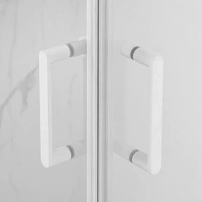 Box doccia 3 lati 70x90x70 in vetro temperato trasparente doppio scorrevole con profili bianchi Tay