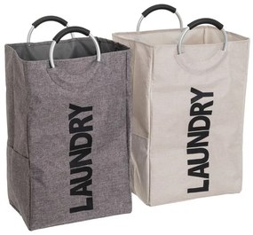 Ceste per il bucato in set grigie/beige in tessuto 2 pz – Casa Selección