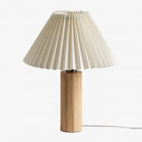 Lampada da tavolo Gaines in legno di caucciù Marrone Legno Naturale - Sklum