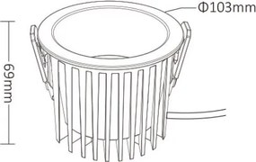 Faretto da incasso 18W RGB+CCT IP54 Angolo 60° foro Ø95mm Colore RGB+CCT
