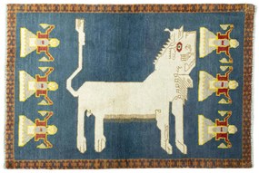 Gabbeh Tappeto persiano 150 x 100 Blu (Iran) Annodato A Mano