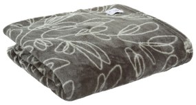 Plaid microfibra 130x160 cm foglie verde Flannel