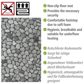 Tappetino da bagno in plastica grigio 50x80 cm Sassi - Wenko