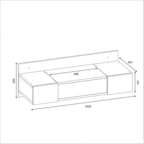 Tavolo da trucco ZAKKUM 33x100 cm antracite