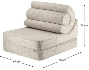 Poltrona per bambini marrone chiaro con rivestimento in bouclé Flipster – Wigiwama