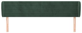 Testiera ad orecchio verde scuro 183x23x78/88 cm in velluto