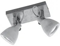 Lampada 2 Luci Spot Parete-Soffitto Concrete Cemento Trio Lighting