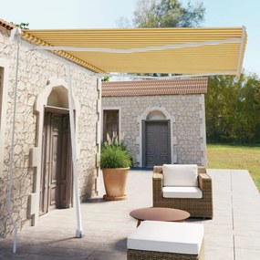 Tenda Da Sole Manuale Autoportante 300x250 Cm Gialla/bianca /