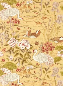 Sanderson Carta da parati Crane and Frog - Honey/ Olive