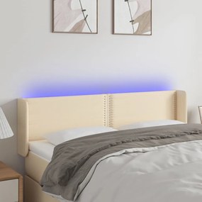 Testiera A Led Crema 147x16x78/88 Cm İn Tessuto /