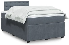 Giroletto A Molle Con Materasso Grigio Scuro 120x200 Cm Velluto /