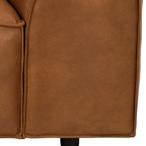 Divano angolare marrone cognac in pelle riciclata, angolo destro, 282 cm Fairfield - Bonami Selection