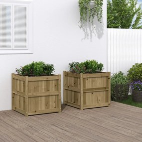 Fioriere Da Giardino 2 Pz İn Legno Di Pino Impregnato /