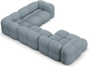 Divano angolare azzurro (con penisola a destra/a U) Loretto – Cosmopolitan Design