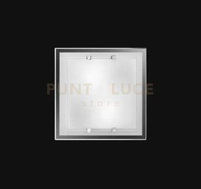 Plafoniera vetro bianco lucido 2 luci attacco e27 30x30cm in metall...