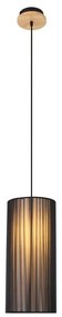 Lampadario a sospensione con filo KIOTO 1xE27/40W/230V diametro 18 cm nero/faggio