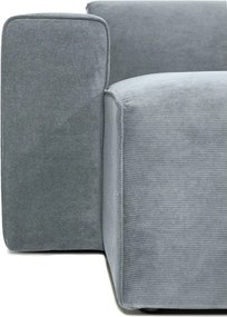 Divano componibile grigio (con penisola a sinistra) con rivestimento in velluto a coste Sting – Scandic