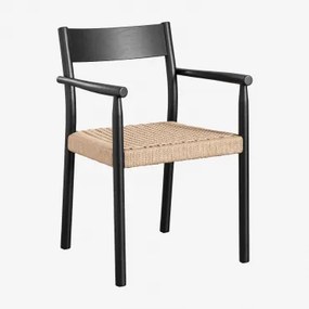 Confezione da 4 sedie da giardino in legno di rovere e corda - Sklum