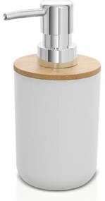 Dispenser sapone da appoggio bianco in abs e bambù Surf