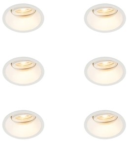Set di 6 Faretto da incasso bianco ruotabile e inclinabile - Alloy