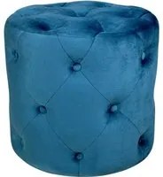 Pouf in velluto capitonn, poggiapiedi mod. Honey Colore: Blu petrolio PO27HO