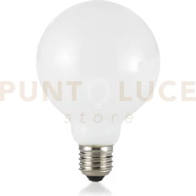 Lampadina attacco e27 in vetro globo bianca 8 w 860 lm 3000 k d095