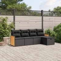 Set Divani da Giardino 5 pz con Cuscini in Polyrattan Nerocod mxl 116385