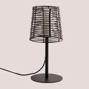 Lampada da tavolo per esterni effetto legno Bissel Marrone scuro - Sklum