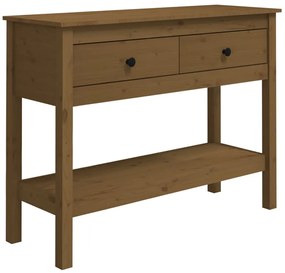 Tavolo Consolle Miele 100x35x75 cm in Legno Massello di Pino