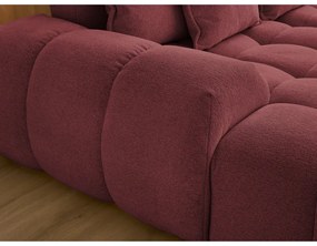 Divano angolare burgundy allungabile e con contenitore (penisola a destra/a U) con rivestimento in ciniglia Everest – Bobochic Paris