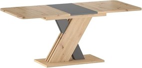 Tavolo allungabile Exel in rovere artigianale/antracite - L140-180 cm