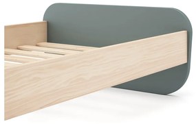 Letto da bambini verde polveroso con effetto pino con rete inclusa 90x190 cm Esteban – Marckeric