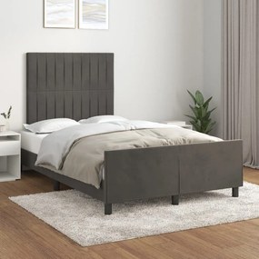Giroletto Senza Materasso Grigio Scuro 120x200 Cm Velluto /