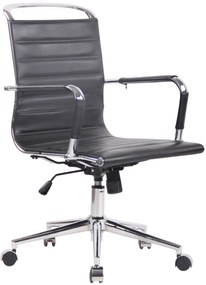 Sedia Ufficio Barton: Classe, Comfort, Eleganza. / Schwarz / Echtleder