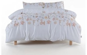 Set copripiumino e federa bianco in raso di cotone per letto singolo 140x200 cm Ivory Garden Floral – Mila Home Luxury