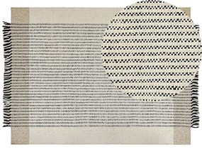 Tappeto lana beige chiaro e nero 160 x 230 cm DIVARLI Beliani