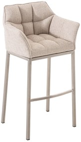 Sgabello Barhocker Damaso Stoff Con Comfort Ergonomico / Elfenbein / Edelstahl