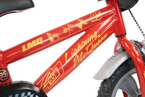 Bicicletta per Bambini 12" Disney Cars Freno Caliper e Stabilizzatori in Acciaio Hi-Ten Rosso...
