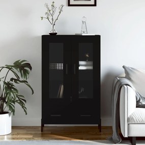Credenza Nera 69,5x31x115 Cm İn Legno Multistrato /