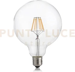 Lampadina attacco e27 in vetro globo trasparente 8 w 1100 lm 3000 k...