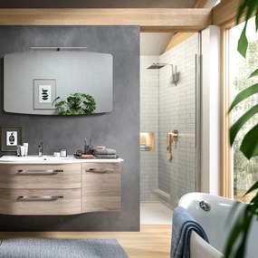 Mobile da bagno sospeso sotto lavabo Contea L 117 x H 25 x P 35 cm bianco, 2 cassetti 1 anta sx