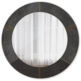 Specchio rotondo cornice con stampa Triangoli grigi fi 50 cm