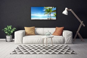 Quadro su tela Paesaggio del mare della palma 100x50 cm