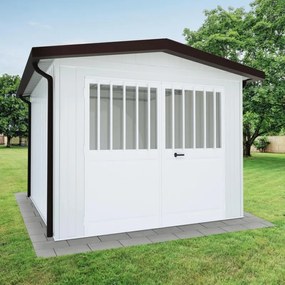 Garage acciaio Newport SAPIL, con porta battente 17.29 m², Sp 40 mm