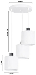 Lampadario su corda  BIZO 3xE27/60W/230V bianco/grigio